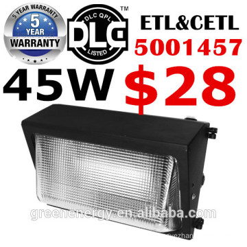 Aluminum die cast IP65 45w 60w 80w 100w 120w LED wall lighting outdoor UL DLC ETL with emergency function